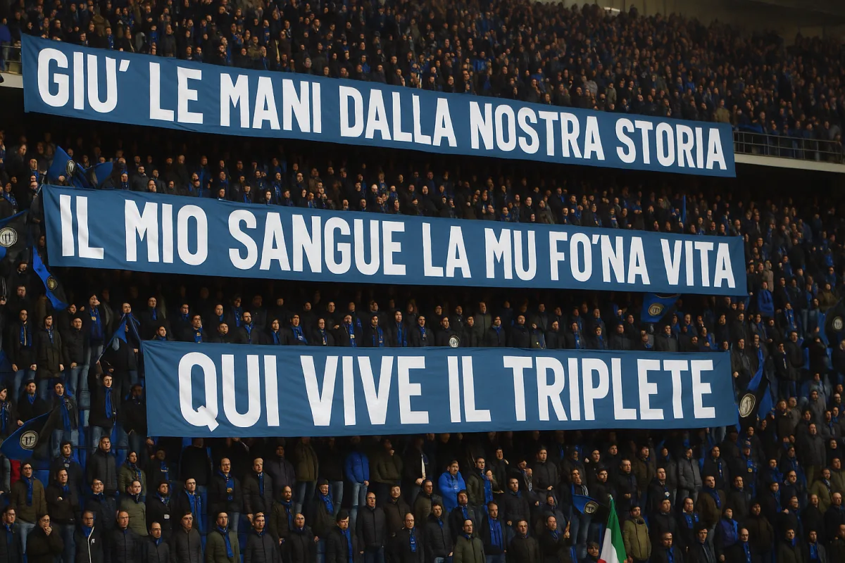 Striscioni memorabili esposti dai tifosi dell’Inter: i messaggi che hanno fatto la storia fuori dal campo