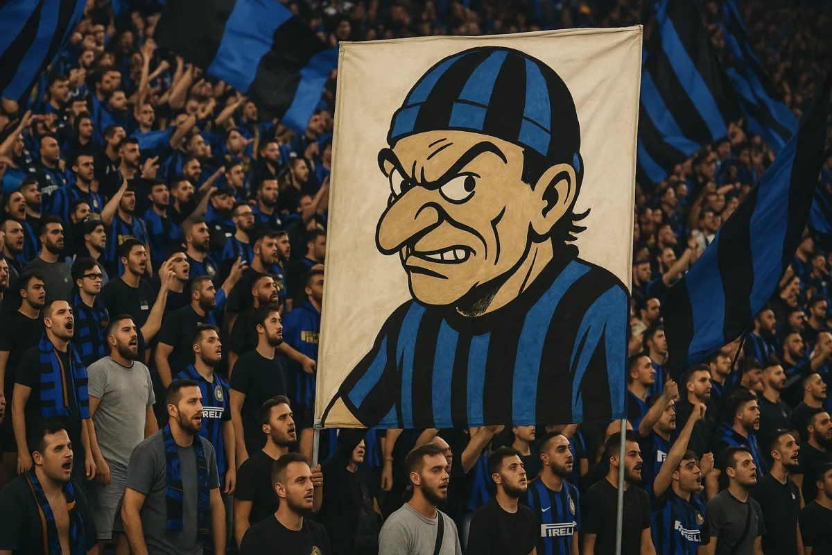Qual è la caricatura più famosa tra i gruppi storici della curva Inter? Scopri chi c’è dietro il disegno simbolo