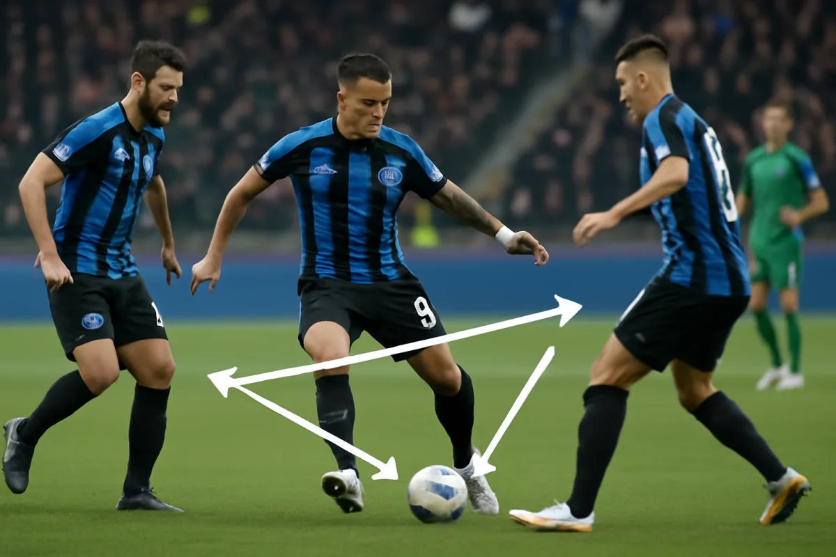 Combinazioni tra ala e mezzala nell'Inter: il triangolo che apre le difese schierate